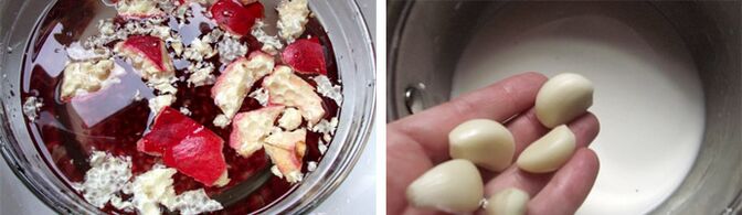 pomegranate and garlic peels to remove parasites
