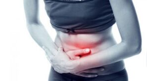 Abdominal pain with cassette worms damages