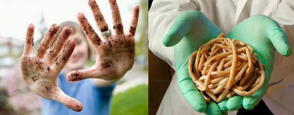 Parasites can enter the body through dirty hands